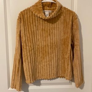 Tan colored velvet sweater